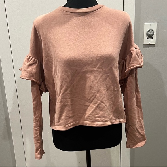 Ruffled Sleeve Pink Top - Picture 1 of 3